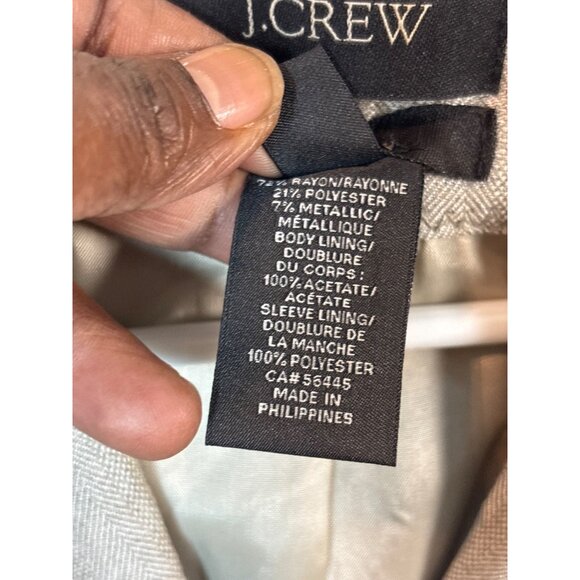 J.Crew Schoolboy Blazer Size 4 Beige Two-Button Womens Jacket - Picture 7 of 16